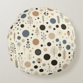 Abstraktes Wald Rundes Kissen