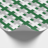 Abstraktes Waldgrün, -silber und -WEISS Geschenkpapier (Ecke)