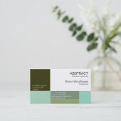 Abstraktes Waldgrün u. Aqua Visitenkarte (Stehend Vorderseite)