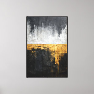 Abstraktes Wandbild in Schwarz, Grau und Gold Burs Leinwanddruck