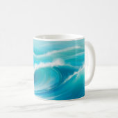 Abstraktes Wasser aus weichem blauem Ozean Kaffeetasse (VorderseiteRechts)