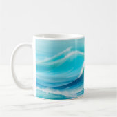Abstraktes Wasser aus weichem blauem Ozean Kaffeetasse (Links)