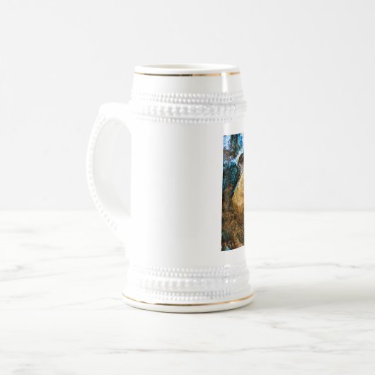 abstraktes Wasser Bierglas (Vorderseite Links)