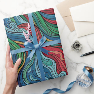 Abstraktes Wasserfall-Juwel-Ton-Kunst-Geschenkpapi Geschenkpapier