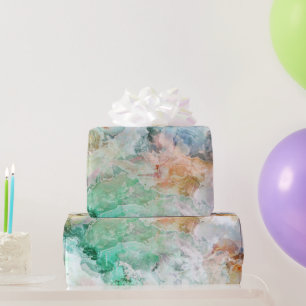 Abstraktes Wasserfarbe-Grunge-Muster Ozean Geschenkpapier