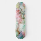 Abstraktes Wasserfarbe-Grunge-Muster Ozean Skateboard (Vorderseite)