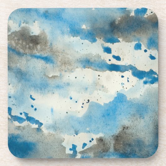 abstraktes Wasserfarbe-Set Untersetzer (Vorderseite)