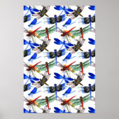 Abstraktes Wasserfarben-Libellen-Wandkunst-Poster Poster (Vorne)