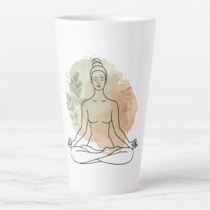 Abstraktes Wasserfarben-Linienkunst-T-Shirt Milchtasse