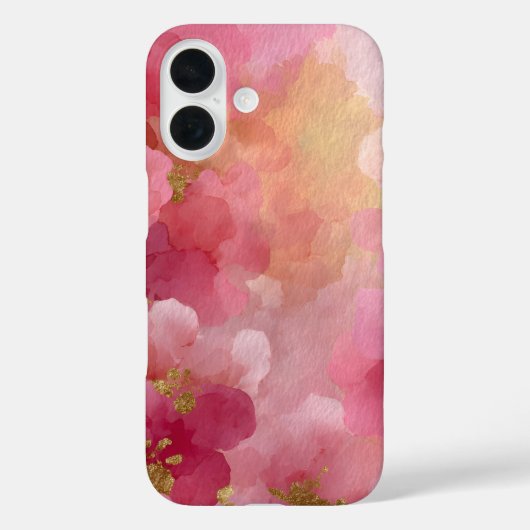 Abstraktes Wasserfarben-Pink und Gold Case-Mate iPhone Hülle (Rückseite)