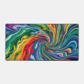 Abstraktes Wasserfarben Swirl Schreibtischunterlage (Vorderseite)