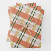 Abstraktes Wasserfarbenfrohe Orangen- und Grünmust Geschenkpapier Set (Beispiel)