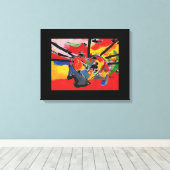 abstraktes Wasserfarbenherz Leinwanddruck (Insitu (Holzboden))