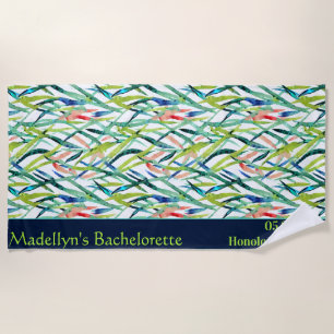Abstraktes Wasserfarbenleaf Hochzeit Modernes Mono Strandtuch