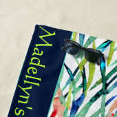 Abstraktes Wasserfarbenleaf Hochzeit Modernes Mono Strandtuch (Beispiel)