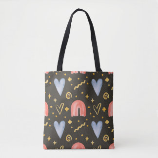 Abstraktes Wasserfarbenmuster, nahtlos, handgezeic Tasche