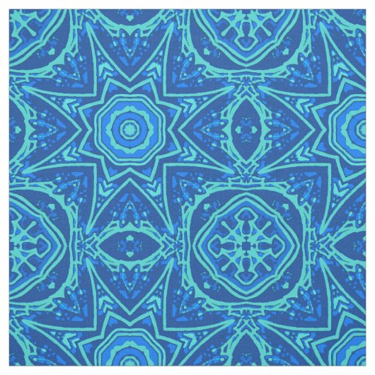 Abstraktes Wasserfarbmuster - Denim Blue Stoff (Muster)