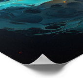 Abstraktes Wasserfeuer Moderne Kunst Poster (Ecke)