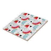 Abstraktes Wassermelone-Muster Fliese (Seite)