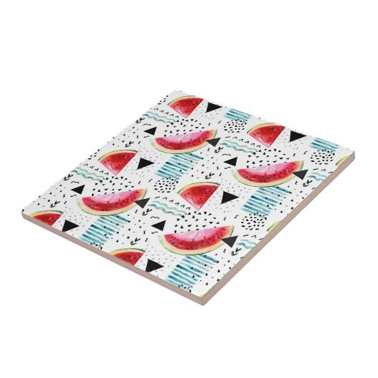 Abstraktes Wassermelone-Muster Fliese (Seite)