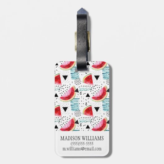 Abstraktes Wassermelone-Muster Gepäckanhänger (Rückseite vertikal)