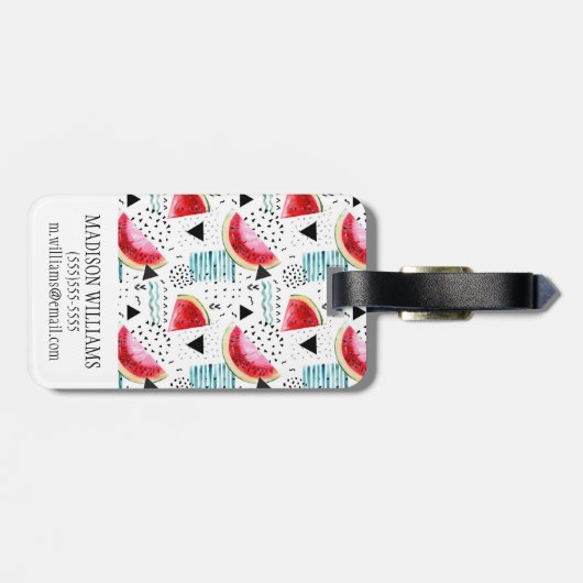 Abstraktes Wassermelone-Muster Gepäckanhänger (Rückseite horizontal)