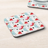 Abstraktes Wassermelone-Muster Getränkeuntersetzer (Linke Seite)