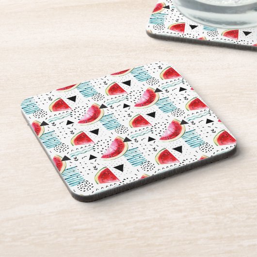 Abstraktes Wassermelone-Muster Getränkeuntersetzer (Linke Seite)