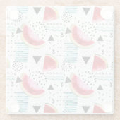 Abstraktes Wassermelone-Muster Glasuntersetzer (Rückseite)