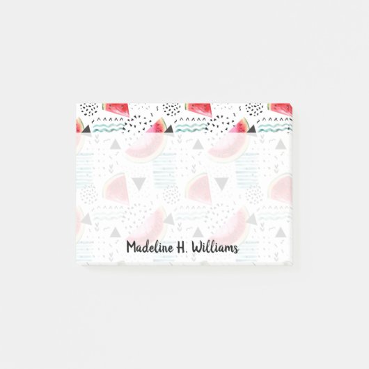 Abstraktes Wassermelone-Muster Post-it Klebezettel (Vorderseite)