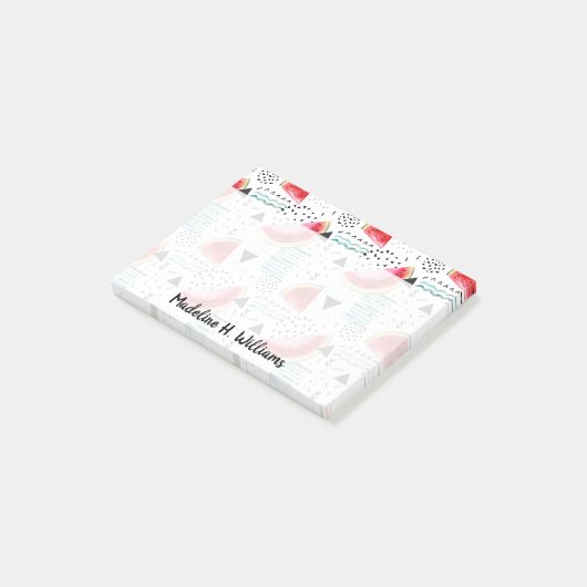 Abstraktes Wassermelone-Muster Post-it Klebezettel (angewinkelt)