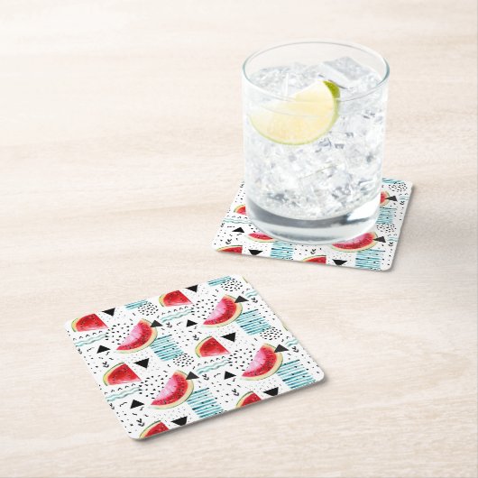 Abstraktes Wassermelone-Muster Rechteckiger Pappuntersetzer (Vor Ort)