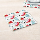 Abstraktes Wassermelone-Muster Rechteckiger Pappuntersetzer (angewinkelt)