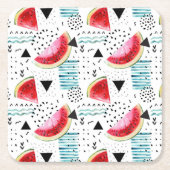 Abstraktes Wassermelone-Muster Rechteckiger Pappuntersetzer (Vorderseite)