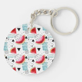 Abstraktes Wassermelone-Muster Schlüsselanhänger (Rückseite)