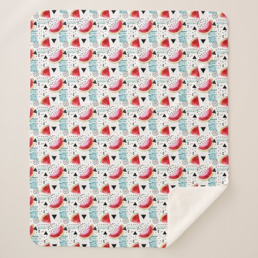 Abstraktes Wassermelone-Muster Sherpadecke (Vorderseite)