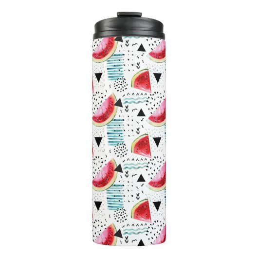 Abstraktes Wassermelone-Muster Thermosbecher (Vorderseite)