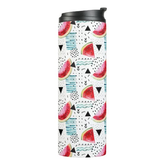 Abstraktes Wassermelone-Muster Thermosbecher (Nach links gedreht)