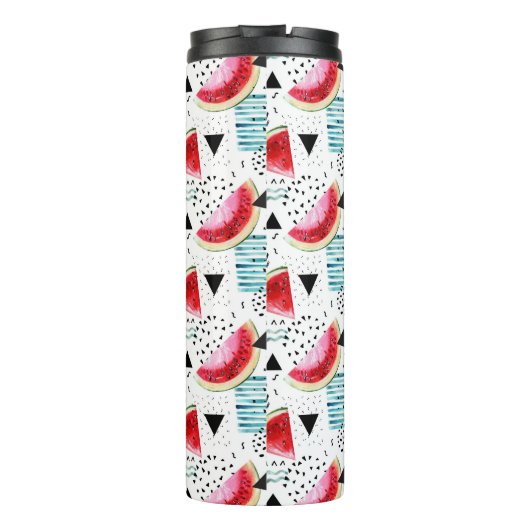 Abstraktes Wassermelone-Muster Thermosbecher (Rückseite)