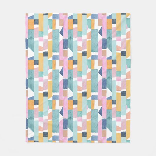 Abstraktes Watercolor-Form-Muster Fleecedecke (Vorderseite)