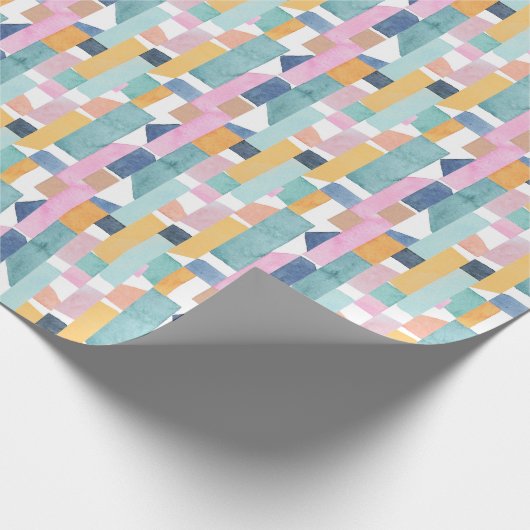 Abstraktes Watercolor-Form-Muster Geschenkpapier (Ecke)