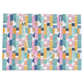 Abstraktes Watercolor-Form-Muster Große Geschenktüte (Rückseite)