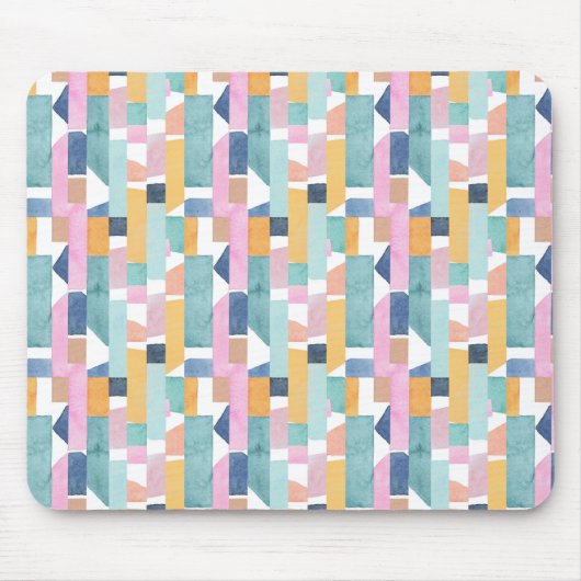 Abstraktes Watercolor-Form-Muster Mousepad (Vorne)