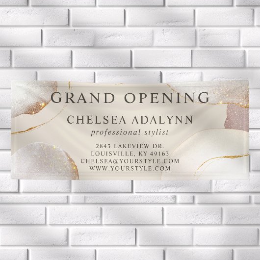 Abstraktes Watercolor Gold Circles Salon Opening Banner