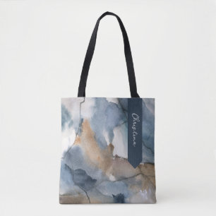 Abstraktes Watercolor Graubraune Marmormuster Tasche
