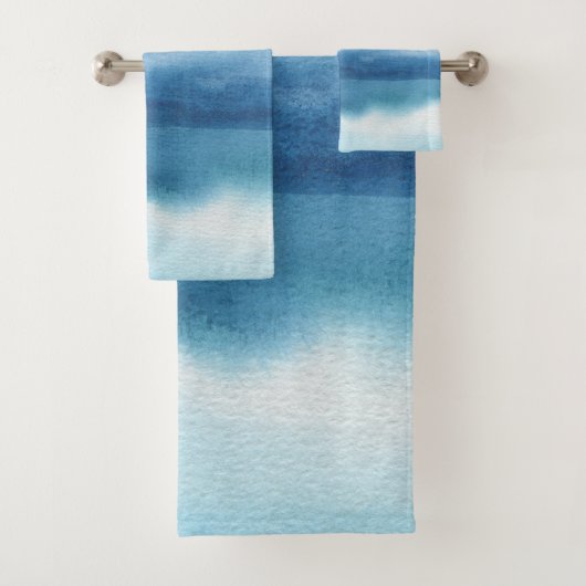 Abstraktes Watercolor Lake Design Badhandtuch Set (Insitu)