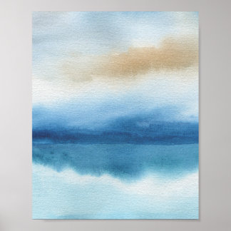 Abstraktes Watercolor Lake Design Poster
