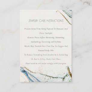 Abstraktes Watercolor Navy Blue Gold Juwelierpfleg Visitenkarte