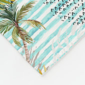 Abstraktes Watercolor-Palme-Muster Fleecedecke (Ecke)