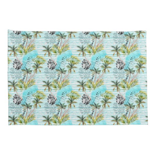 Abstraktes Watercolor-Palme-Muster Kissenbezug (Rückseite-Rechts)